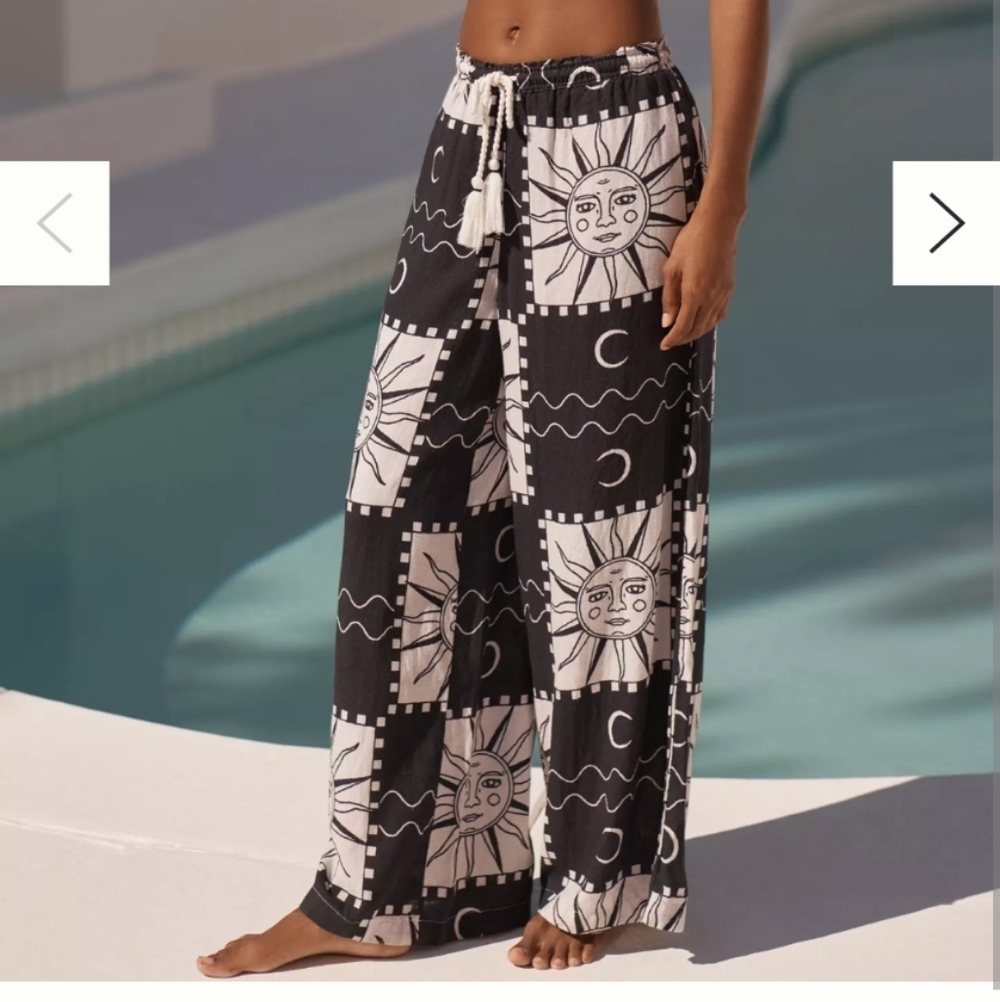 ISO Anthropologie tigre indigo linen rolled trousers size m/l